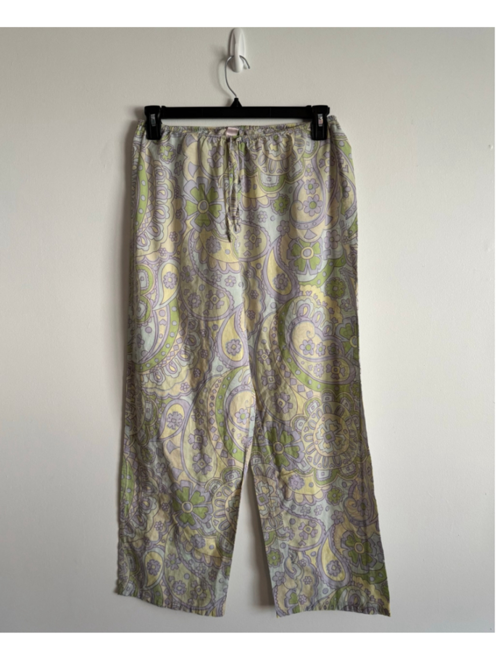 Women's Unbranded Paisley Pajama Pants Size M Green Yellow